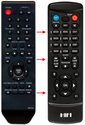 Replacement remote control for Panasonic 00071K