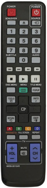Replacement remote control for Samsung BD-F5100