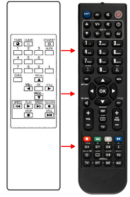 Replacement remote control for Seleco 14ST VR602