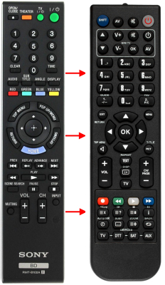 Replacement remote control for Sony 1-487-218-11
