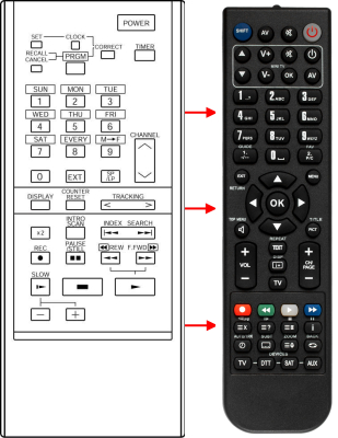 Replacement remote control for Schaub Lorenz PRC78