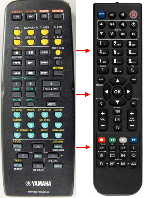 Replacement remote control for Yamaha RAV309