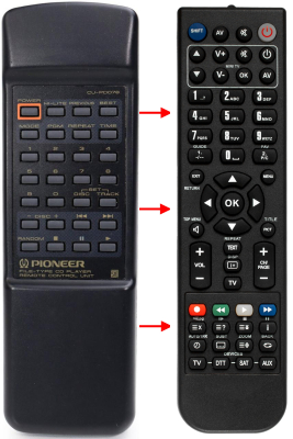 Replacement remote for Pioneer PDF606, PDM50, PDF59, PWW1108, PDF905, PDF906