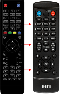 Replacement remote control for Icy Box IB-MP309HW-B