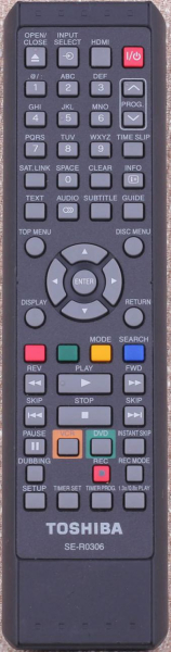 Replacement remote control for Toshiba D-VR80KF