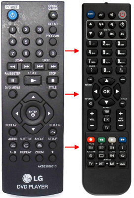 Replacement remote control for LG DR4912