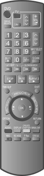 Replacement remote control for Panasonic DMR-EX95V