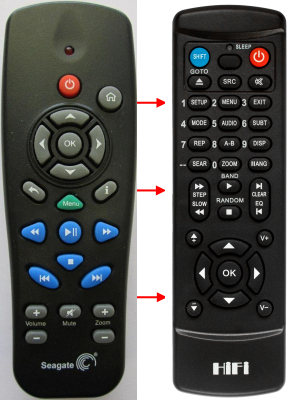 Replacement remote control for Seagate FREE THEATER+