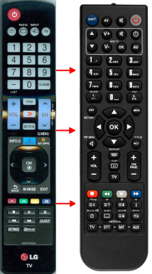 Replacement remote for LG 55LA6200