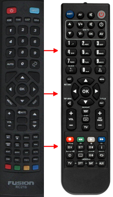 Replacement remote control for Fusion FLTV-16T9