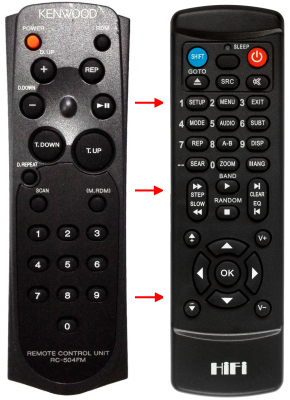 Replacement remote control for Kenwood RC-504FM