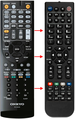 Replacement remote control for Onkyo TX-NR515