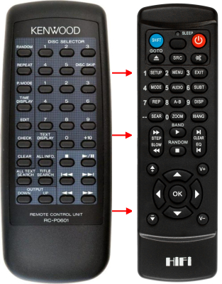 Replacement remote control for Kenwood RC-150