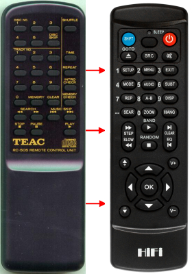 Replacement remote control for Teac/teak RWD-280
