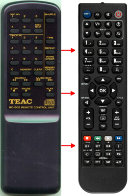 替换的遥控器用于 Teac/teak PDD2500, PDD860, PDD1260, PD1260, RC505