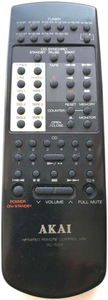 Replacement remote control for Akai RC-S49