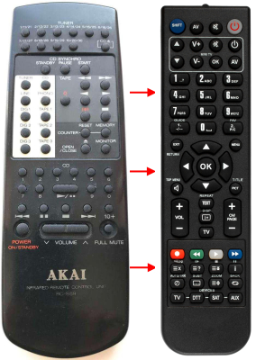 Replacement remote control for Akai 106
