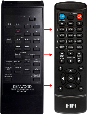 Replacement remote control for Kenwood KA-5050R