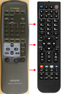 Replacement remote control for Aiwa RC-TN450EX