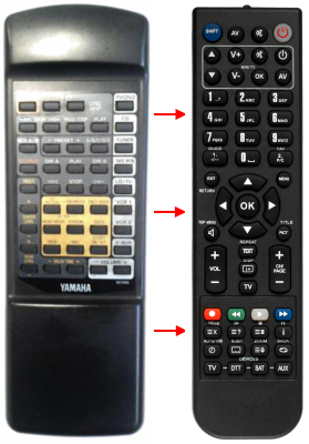 Replacement remote for Yamaha VR505900, VR50590, AX490, AX590