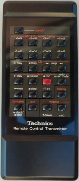Replacement remote control for Technics EUR64141-AMPLI