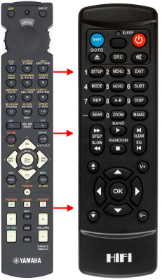 Replacement remote control for Yamaha DSP-A15