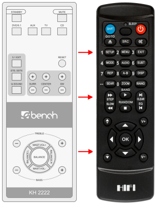 Télécommande de remplacement pour Ebench KH2222