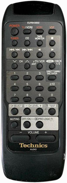 Replacement remote control for Technics SA-EX120