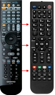 Replacement remote control for Onkyo TX-NR828