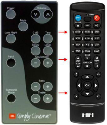Replacement remote control for Jbl ESC XCITE