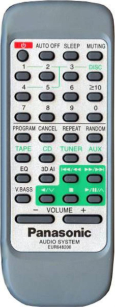 Replacement remote control for Panasonic SA-AK18CD STEREO