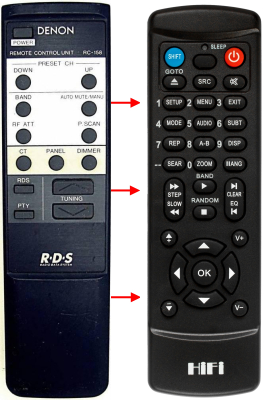 Replacement remote control for Denon RDS
