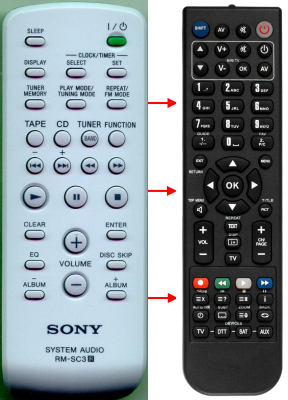 Replacement remote for Sony CMTNEZ5, CMTNEZ3, A1108432A, RMSC30