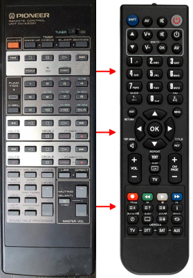 Replacement remote control for Pioneer CU-AZ021