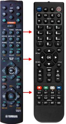 Replacement remote control for Yamaha RAV204