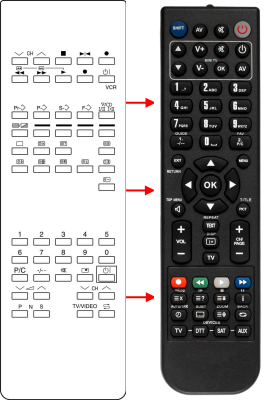 Replacement remote control for Sharp DV5180