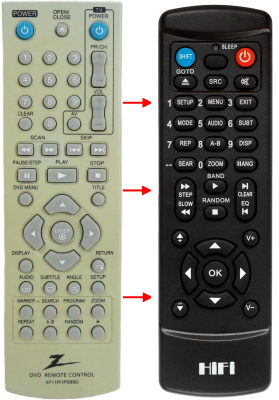 Replacement remote for Zenith XBR716 DVB611 ZDA-311 ZDA-510