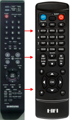 Replacement remote for Samsung T-HWX70T HT-TX72 HT-TX72T/XAA HT-TX72/XAC HT-TX75