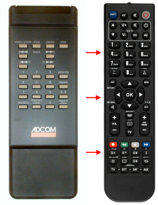 Replacement remote for Adcom GCD-575