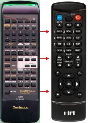 Replacement remote control for Technics SD-S2300