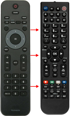 Replacement remote for Philips 50PFL3807F7 22PFL4505D 19PFL4505D 22PFL4505DF7
