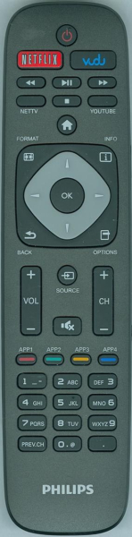 Replacement remote for Philips 55PFL4909F7 55PFL4609F7 58PFL4609 50PFL5907