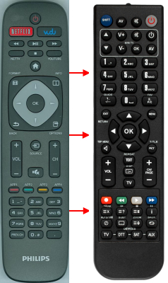 Replacement remote for Philips 55PFL4909F7 55PFL4609F7 58PFL4609 50PFL5907