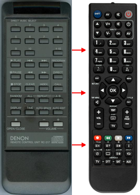 Replacement remote for Denon 4990122007, DCD1630, DCD1420, RC-217