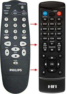 Replacement remote for Philips CDR760BK CDR760BK98 CDR760BK99 CDR765 CDR76517
