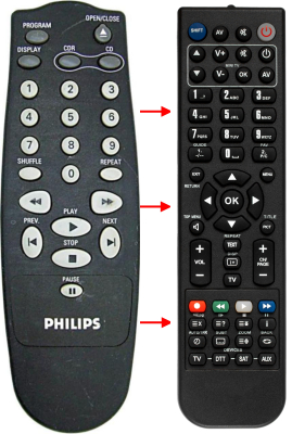 Controlo remoto de substituição para Philips 482221910559, CDR765BK, CDR200
