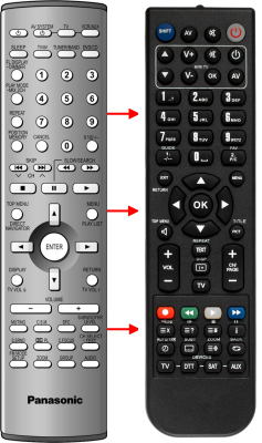 Replacement remote control for Technics RAK-HDB04WH