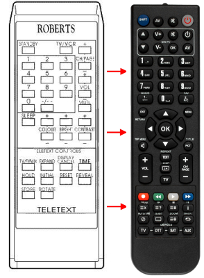 Replacement remote control for Itt 2524CJV LAVA