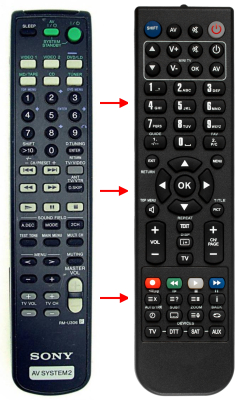 Replacement remote control for Sony RM-U306