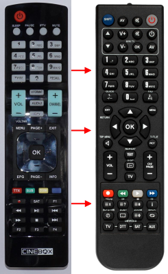 Replacement remote control for Cinebox CINEBOX FANTASY